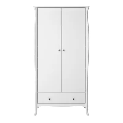 Produktbild von Baroque Kleiderschrank 2-türig mit 1 Schublade Breite 99 cm, Höhe 192 cm weiss.