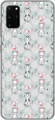 Produktbild von MuchoWow® Handyhülle Schutzhülle Hülle für Telefoonhoesje Samsung Galaxy S20 Plus Muster - Katze - Herz - Mädchen - Kinder - Mädchen Silikon Softcase Handy Hülle - Hartschale
