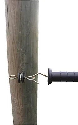 Produktbild von horizont Torgriffisolator verdrehsicher, Torgriffisolator für Weidezaun, 10 Stück, schwarz, Kunststoff, verzinktes Eisen