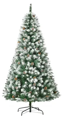 Productafbeelding van HOMCOM Kunstkerstboom, 180 cm, kerstboom met kunstsneeuw, voor binnenshuis