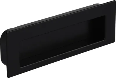 Produktbild von Siro Muschelgriff Nicola B 112 - Zinkdruckguss schwarz matt - Einlassmaß 106,5x31mm - Griffmuschel für Möbel und Schubladen