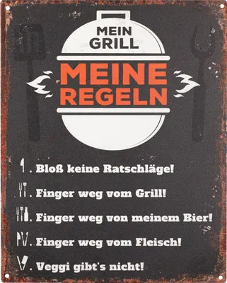 Produktbild von Moritz Blechschild 20 x 25 cm Mein Grill Meine Regeln Deko Metallschild Retro Vintage Retro Sprüche lustig