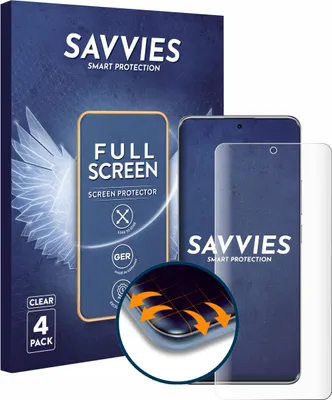 Produktbild von 4x Savvies Fullscreen Schutzfolie für Xiaomi Redmi Note 14 Pro Plus 5G Displayschutz Folie Fullcover Klar Transparent