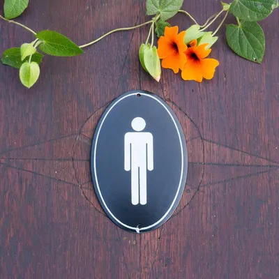 Produktbild von Toilettenschild Emaille, WC-Schild "Mann" in oval, Türschild für Herrentoilette