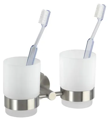 Produktbild von WENKO Zahnputz Becher Edelstahl rostfrei Bürsten Halter Bad Accessoires BOSIO
