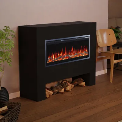 Produktbild von Glow Fire Elektrokamin 'Hermes' | LED Standkamin in weiß mit Heizung (1500 W) | HxBxT: 96 x 121 x 38 cm