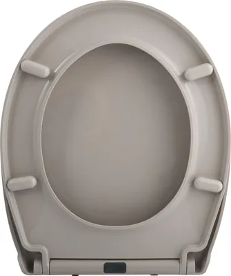 Produktbild von Spirella WC Sitz Toilettendeckel Harry mit Absenkautomatik und auf Knopfdruck abnehmbar zur Reinigung in Taupe – Easy Fix Clip System