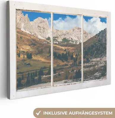 Produktbild von OneMillionCanvasses® - Leinwandbilder - 140x90 cm, Aussicht - Natur - Berge, Wandbilder Kunstdruck Wanddekoration