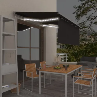 Obrázek produktu pro Maison Exclusive – automatická markýza s roletou, LED a větrným senzorem, 3 x 2,5 m, antracitová
