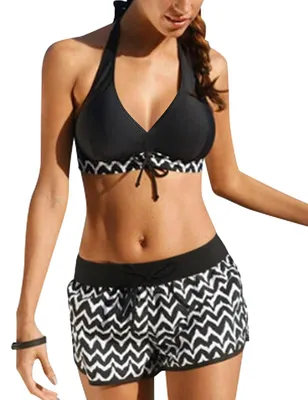 Produktbild von Solidchoice – Damen Bikini-Set, 2-teilig, mit verstellbarem Bügel und Push-Up-Effekt