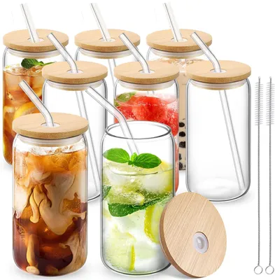 Produktbild von Omgoods – Cocktailgläser-Set mit Strohhalmen, 8 Stück, geeignet für verschiedene Getränke
