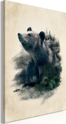 Produktbild von Vliesstoff Leinwandbild - Bear Valley (1 Part) Vertical 80x120 cm Tiere g-C-0322-b-a