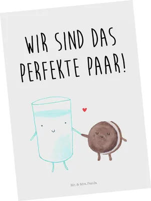 Produktbild von Mr. & Mrs. Panda Grußkarte Milch Keks - Weiß - Geschenk, Cookie, Kekse, Ansichtskarte, einzelkarte, Postkarten, Ansichtskarten, Kaffee, Milk, Lustige Sprüche, Postkarte