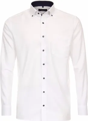 Produktbild von CASAMODA Herren Businesshemd Langarm Button-Down Comfort-Fit Weiß strukturiert 42