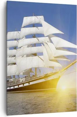 Produktbild von Bild auf Leinwand - Leinwandbild - Einteilig - Yacht Meer Welle - 70x100cm - Wand Bild - Wanddeko - Wandbilder - Leinwanddruck - Wanddekoration - Leinwand bilder - Wandbild - PA70x100-4039