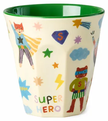 Produktbild von Kinderbecher Melamin 250ml Grün Creme - Kindergeschirr Becher Kita, KI-generiertes Bild