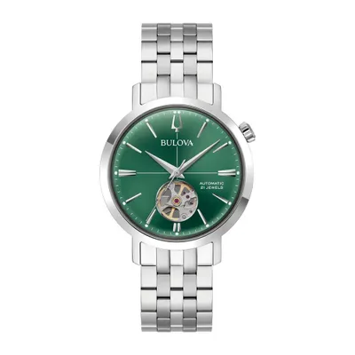 Produktbild von Bulova 96A319 Herrenuhr Automatik Aerojet Stahl/Grün
