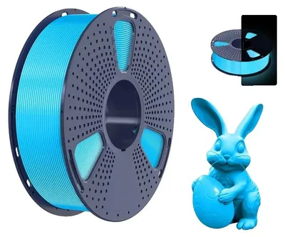 Produktbild von 3D Filament, Leuchtet im Dunkeln, Hohe Schlagfestigkeit, leuchtendes Blau