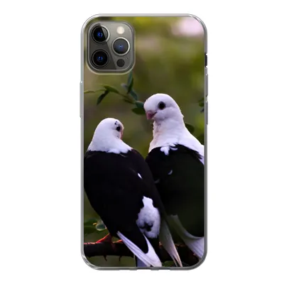 Produktbild von MuchoWow® Handyhülle Schutzhülle Hülle für iPhone 13 Pro Max Vögel - Zweig - Blätter Silikon Softcase Handy Hülle - Mobiltelefon