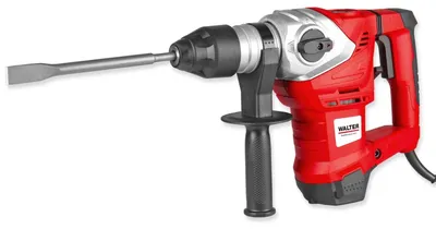 Produktbild von WALTER Bohr- und Meißelhammer 1500 W, optimales und leichtes Arbeiten durch vibrationsgedämpften Handgriff, passend für Werkzeuge nach SDS+ System, Schlagzahl 3900 min-1, inkl. Umfangreiches Zubehör