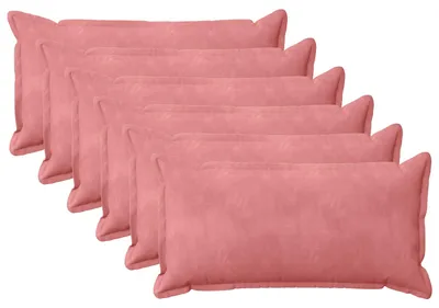 Image de vidaXL Coussins avec taies HOUTEN, lot de 6, rose, velours