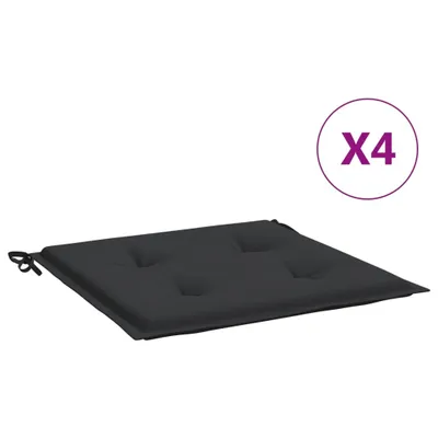 Produktbild von vidaXL Gartenstuhl-Kissen 4 Stk. Schwarz 50x50x3 cm Oxford-Gewebe
