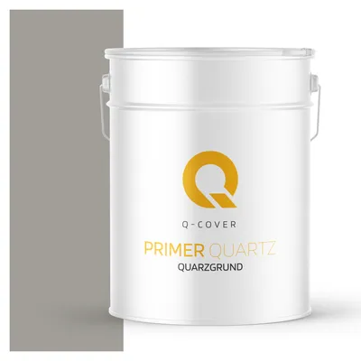 Produktbild von Quarzgrund für Beton Architekt 15 kg | Grau | Grundierung rau für Putz Mosaikputz Beton Haftgrund außen & innen Putzgrund Fassadenfarbe | Q-COVER