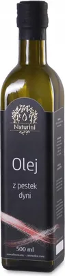 Zdjęcie produktu dla Olej dyniowy z polskich pestek dyni 500ml Naturini