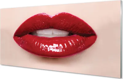 Produktbild von Glasbilder 100x50 Wandkunst rote Lippen