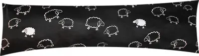 Produktbild von Seitenschläferkissen Bezug 40x145cm - Schafe Lämmer in Schwarz und Weiß -  100% Baumwolle Stillkissenbezug (99-1-B)