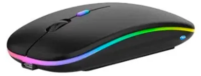 Immagine prodotto di Mouse Wireless Bluetooth 3-in-1 Nero Rgb Con Batteria Integrata Ricaricabile