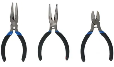 Produktbild von zangensatz 12 cm Stahl schwarz/silber 3-teilig