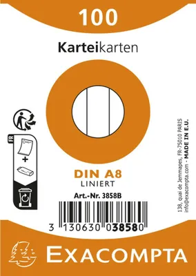 Obrázek produktu pro Exacompta 3858B, Různé barvy, A8, Papír, Linkovaný papír, 55 mm, 74 mm