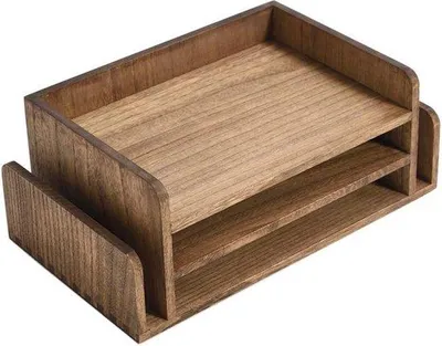 Produktbild von Famanu Dokumentenhalter aus Holz mit einem Fach - Organizer für Büro und Schreibtisch - Papierhalter