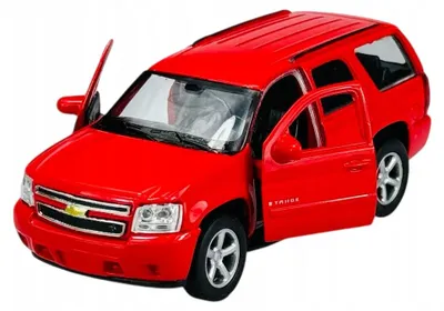 Produktbild von Welly Chevrolet Tahoe Modellauto rot im Maßstab 1:34