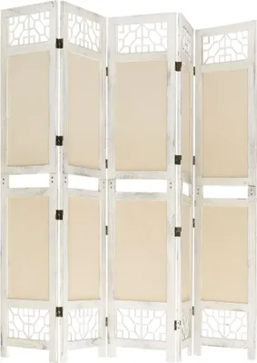 Obrázok produktu pre vidaXL 5-dielna deliaca stena do izby krémová 175x165 cm látka