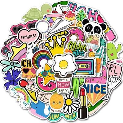 Zdjęcie produktu dla Kawaii Naklejki 50 Sztuk, 3D Puffy Naklejki, do Scrapbookingu, Mini Naklejki do Notatnika