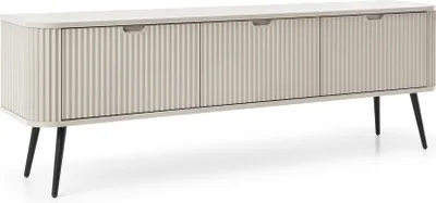 Obrázek produktu pro TV skříňka Zova Rtv-168 Tv-Lowboard 168X57X39 cm 3-dveřová základní skříňka Mdf Kašmír/černé nohy