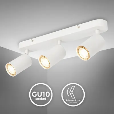 Zdjęcie produktu dla Reflektor sufitowy LED retro biały 3-światłowy reflektor biurowy GU10 obrotowy