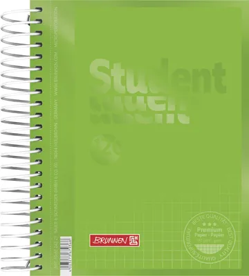 Imagen del producto de BRUNNEN 106724252. Cuaderno para estudiantes, calidad superior, código de color, formato A6, 5 mm, cuadriculado. Portada: color kiwi