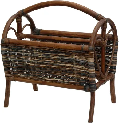 Produktbild von KRINES HOME  Zeitungsständer/Magazinsammler aus Rattan mehrfarbig (Blau, Braun, Creme)