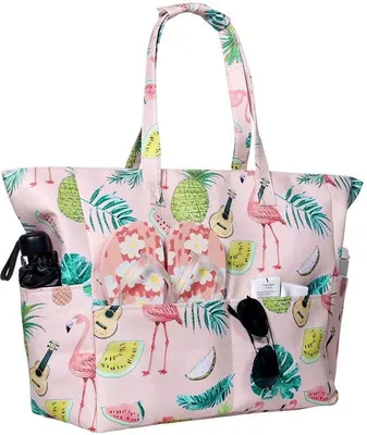 Produktbild von Unyqoos® Wasserdichte XXL-Strandtasche für Damen – geräumig, leicht & reißfest mit Reißverschluss und extra Innen- und Seitentaschen, faltbar