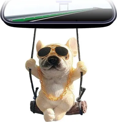 Produktbild von Französische Bulldogge Autospiegelanhänger Weihnachten