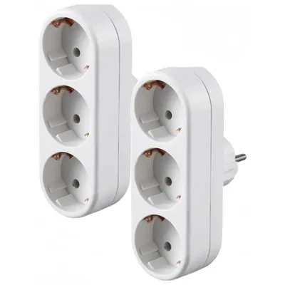 Produktbild von 2 Stück Europäischer Typ Konvertierungsstecker 1 bis 2/3/4-Wege EU Standard Netzteil Steckdose 16 A 250 V Reise-Ladeadapter.Version:3 Stecker