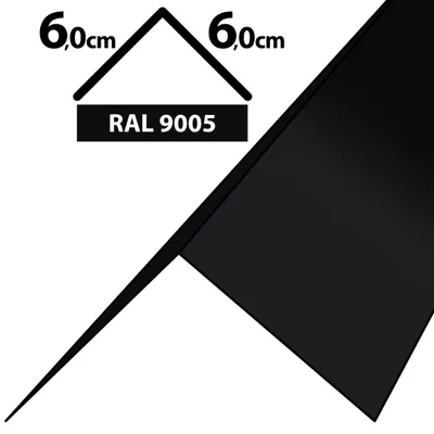 Produktbild von 2m Winkelblech Kantblech Kante Blechwinkel pulverbeschichtetes 0,5mm Zuschnitt 12cm RAL-9005 Schwarz