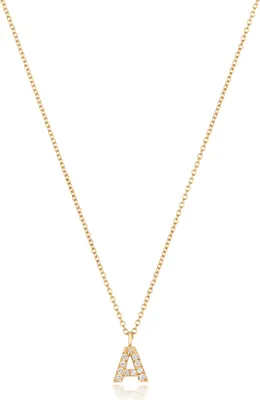 Produktbild von Wunderschöne 18 Karat (750) Gold Buchstaben / Initiale Damen - Diamant Anhänger mit Kette Brillant-Schliff H - SI2; TRS35499LTZ