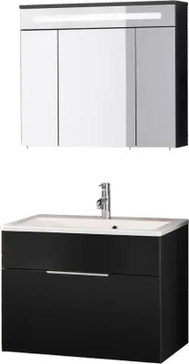 Produktbild von Fackelmann KARA Badmöbel Set 3-teilig, 80 cm, Anthrazit, Gussmarmor, 1 Schublade