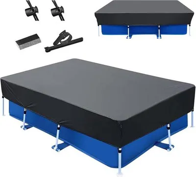 Produktbild von Rechteckige Poolabdeckung, 400 x 215 cm - staubdicht - wasserdicht - hält das Poolwasser sauber