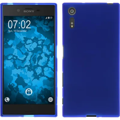 Produktbild von PhoneNatic Case kompatibel mit Sony Xperia XZ - blau Silikon Hülle matt + 2 Schutzfolien