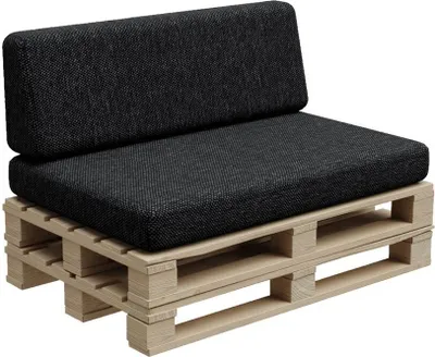 Obrázok produktu pre Paletový vankúš, paletový vankúš, záhradný vankúš, PFBG (sada (120x80 + 120x35), grafitová)